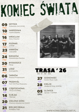 Rzeszów Wydarzenie Koncert Koniec Świata - Trasa '26